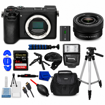Sony a6700 Mirrorless Camera and PZ 16-50mm OSS II Lens - 12PC Accessory Bundle