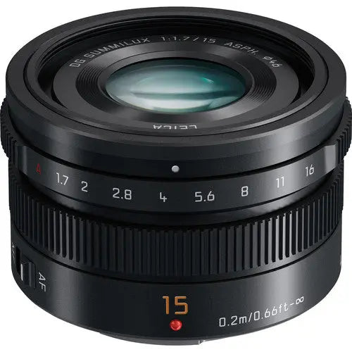 Panasonic Leica DG Summilux 15mm f/1.7 ASPH. Lens (Black) - Filter Kit Bundle Panasonic