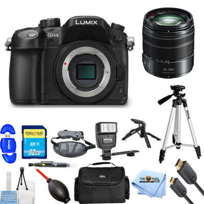 Appareil photo numérique Micro quatre tiers sans miroir Panasonic Lumix DMC-GH4 avec objectif 14-140 mm Bundle 1