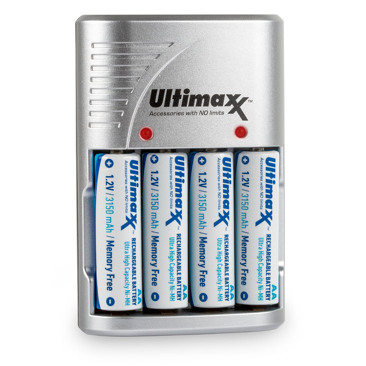 4 piles rechargeables AA NiMH 3150 mAh ultra haute capacité avec chargeur