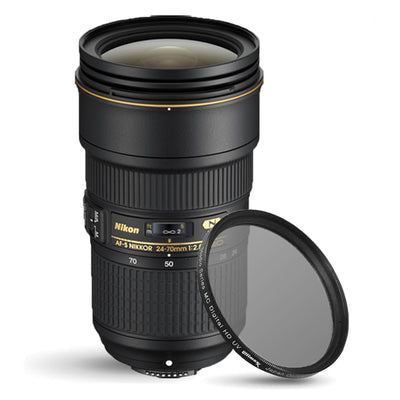 Objectif Nikon AF-S NIKKOR 24-70 mm f/2.8E ED VR 20052 + filtre UV ultraviolet