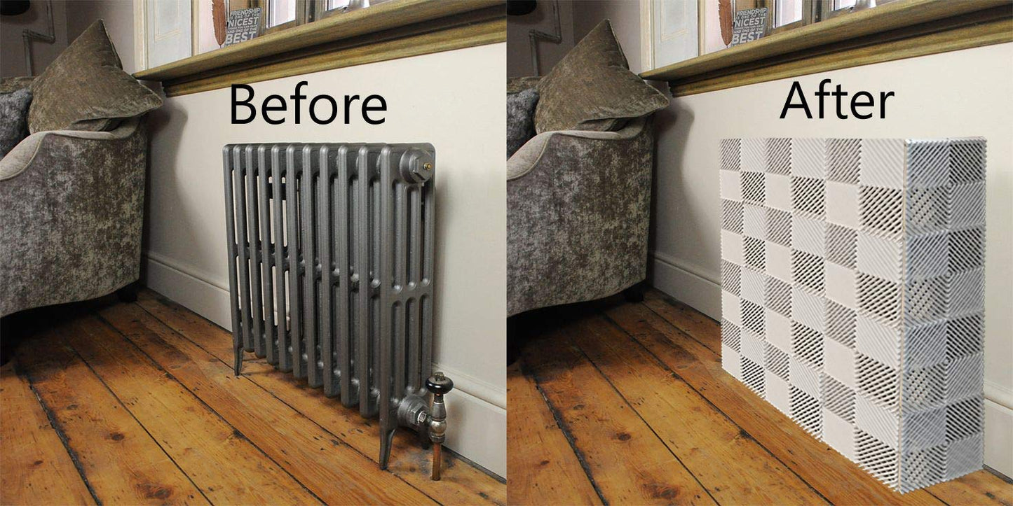 Ready Covers Radiator Cover (WHITE - 12 Tiles, 60 Pegs)