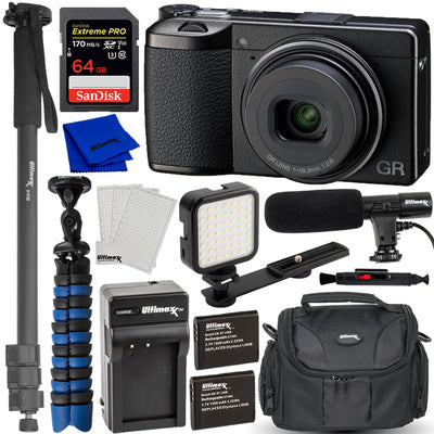 Ricoh GR III HDF Digital Camera 01272 - 12PC Accessory Bundle