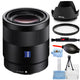 Sony Sonnar T* FE 55mm f/1.8 ZA Lens SEL55F18Z + UV Filter + Hood Lens Bundle Sony