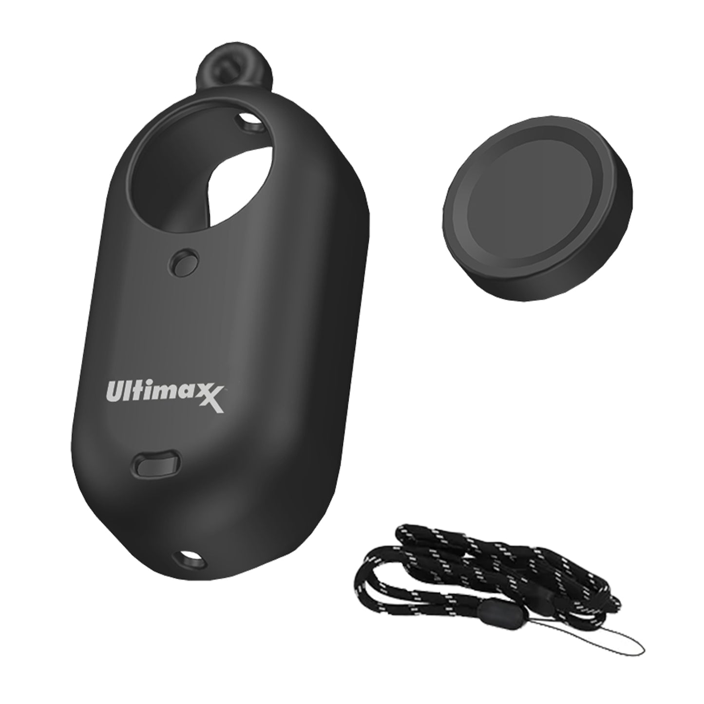 Ultimaxx Protective Silicone Cover with Lens Cap & Strap for GO3 - Black