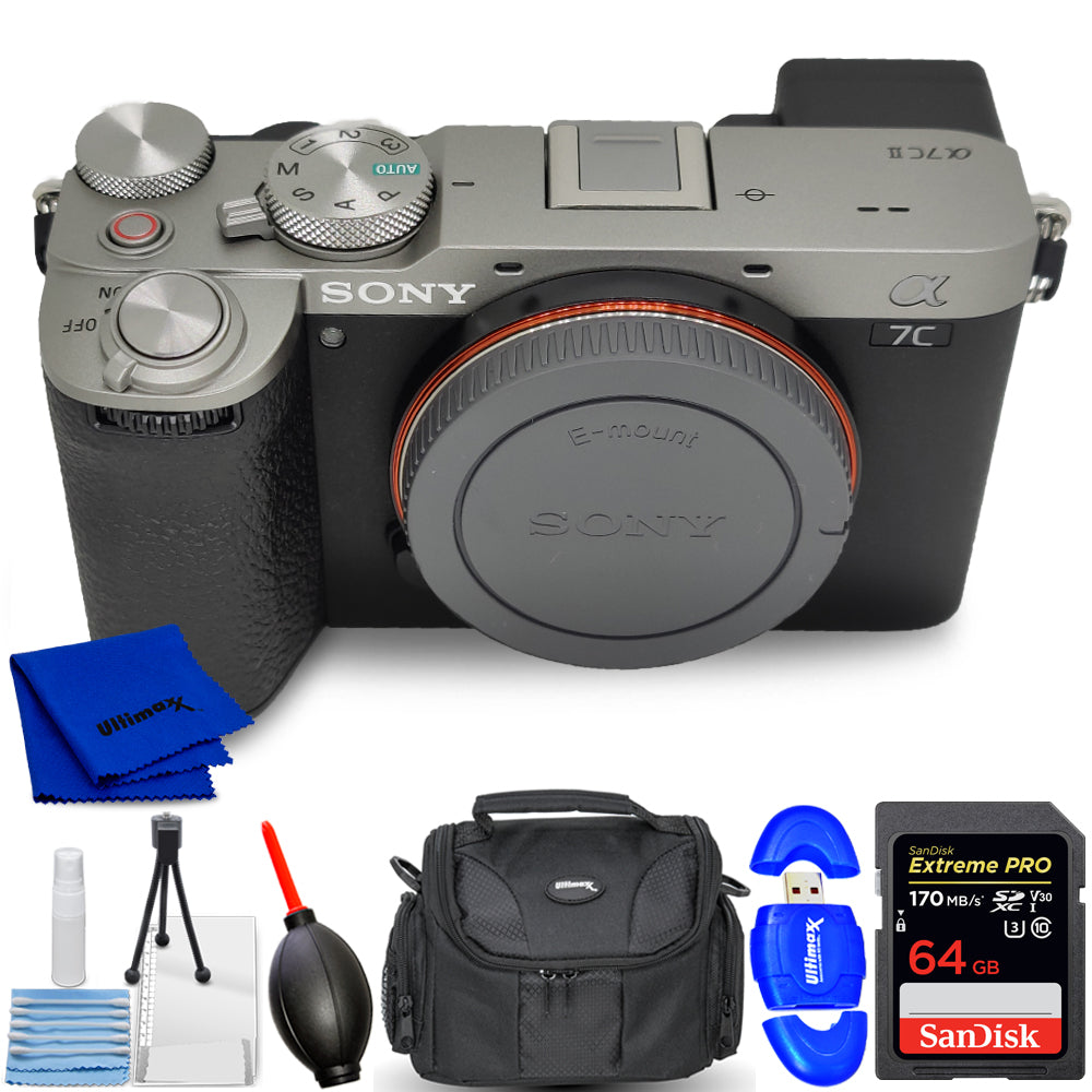 Sony a7C II Mirrorless Camera (Silver) ILCE-7CM2/S - 7PC Accessory Bundle