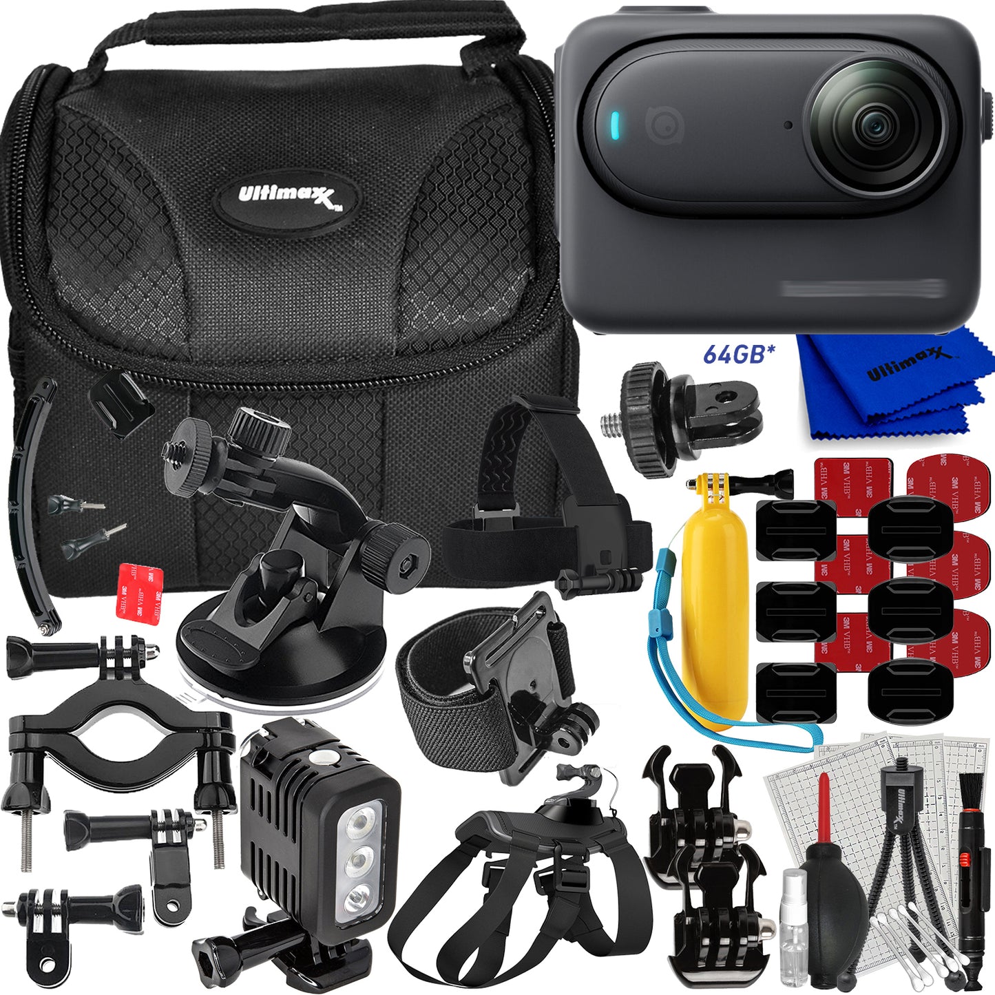 Insta360 GO3 S Standard Edition (Midnight Black, 64GB) - 16PC Accessory Bundle