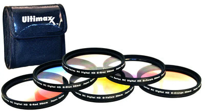 6 Piece Professional Gradual Color Filter Kit 62mm with Protective Wallet Ultimaxx
