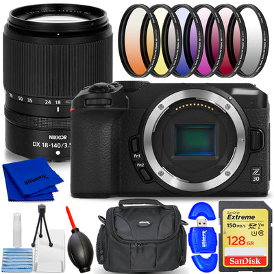 Nikon Z30 Mirrorless Camera w/ Z DX 18-140mm f/3.5-6.3 VR Lens (Black) - Bundle