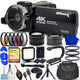 Ultimaxx 4K Ultra HD 42MP Camcorder Video Vlog Camera with LED Light 15PC Bundle Ultimaxx