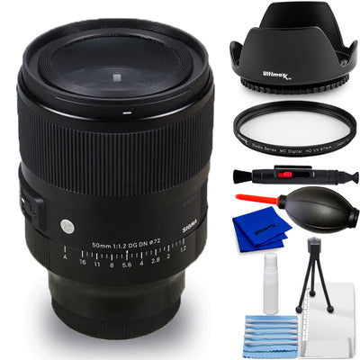 Sigma 50mm f/1.2 DG DN Art Lens (Sony E) 316965 - 7PC Accessory Bundle