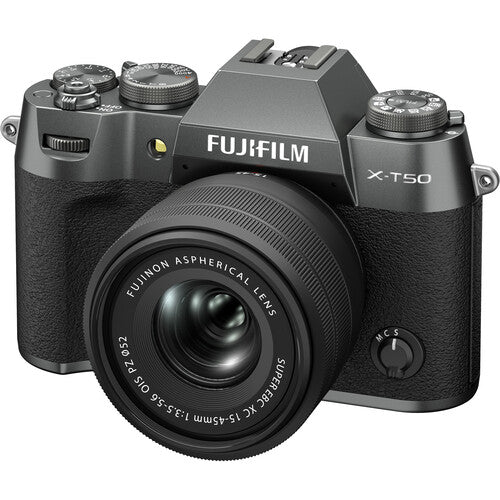 FUJIFILM X-T50 Mirrorless Camera with 15-45mm f/3.5-5.6 Lens (Charcoal Silver)