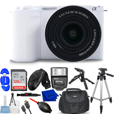 Sony ZV-E10 II Mirrorless Camera with 16-50mm Lens (White) ZVE10M2KW - 12PC Kit