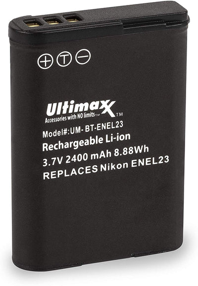 Batterie de remplacement ULTIMAXX et chargeur de voyage pour Nikon EN-EL23