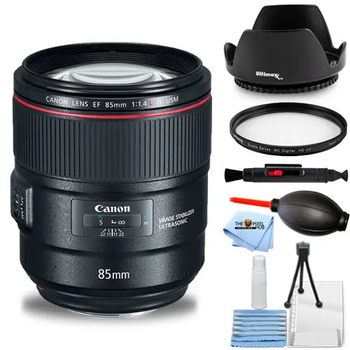 Canon EF 85mm f/1.4L IS USM Lens 2271C002 - Essential Accessory Bundle Canon