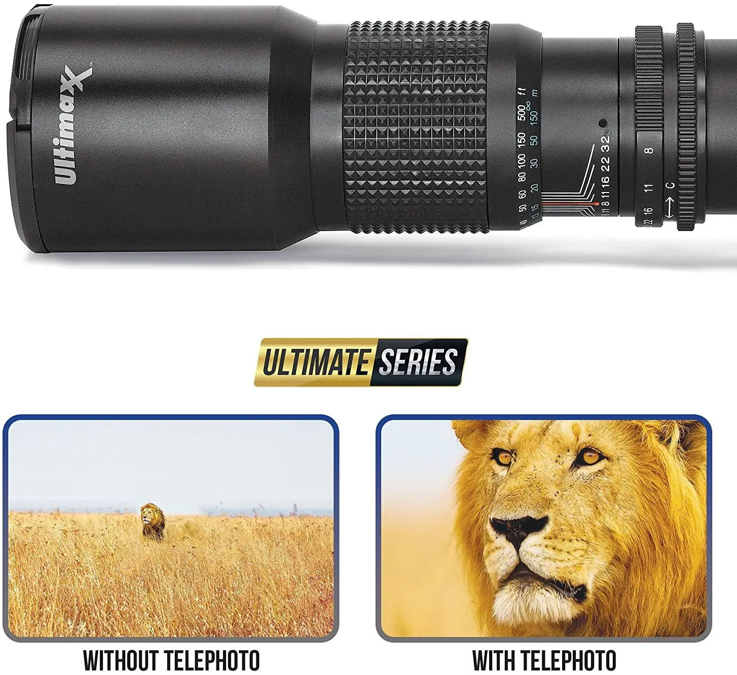 Super 500mm f/8 Manual Telephoto Lens for Canon EOS 90D 80D 70D 77D 6D T7 T6 Ultimaxx
