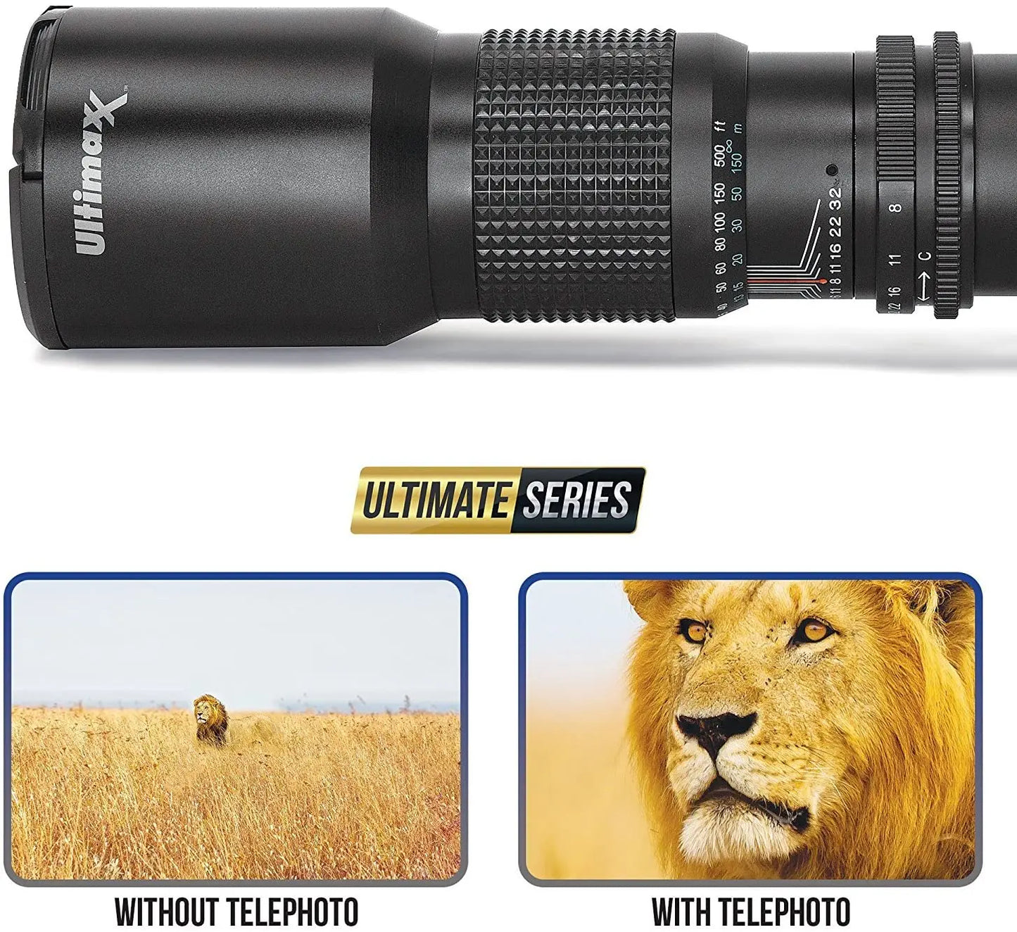 Super 500mm f/8 Manual Telephoto Lens for Nikon D5 D4S D810 D800 D750 D700 D610 Ultimaxx