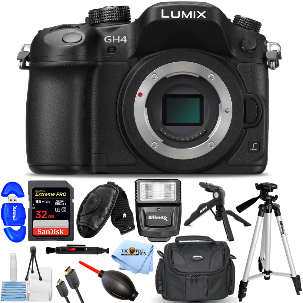 Panasonic Lumix DMC-GH4 Mirrorless Digital Camera (Body) - 12PC Accessory Bundle