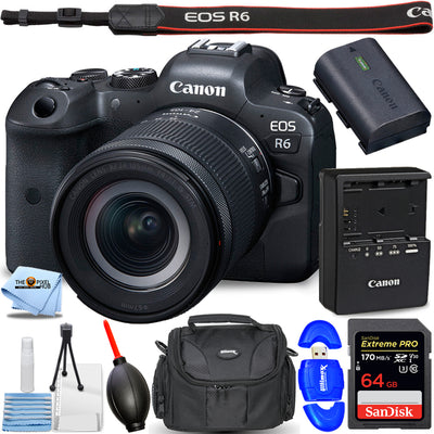 Canon EOS R6 Mirrorless Digital Camera with 24-105mm f/4-7.1 Lens - 7PC Bundle