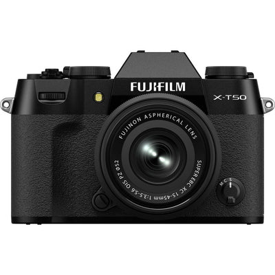 FUJIFILM X-T50 Mirrorless Camera with XC 15-45mm Lens (Black) Accesssory Bundle