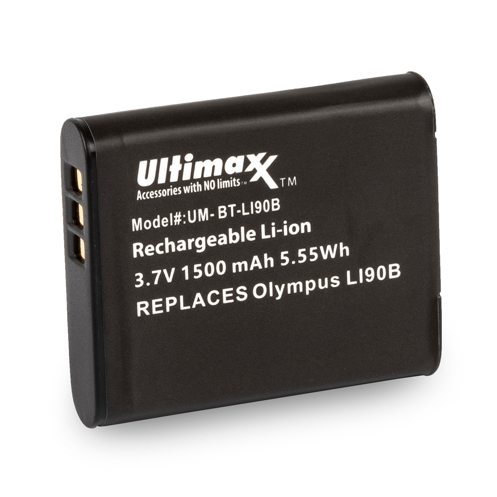 Batterie de remplacement ULTIMAXX pour Olympus LI90B - 1500 mah