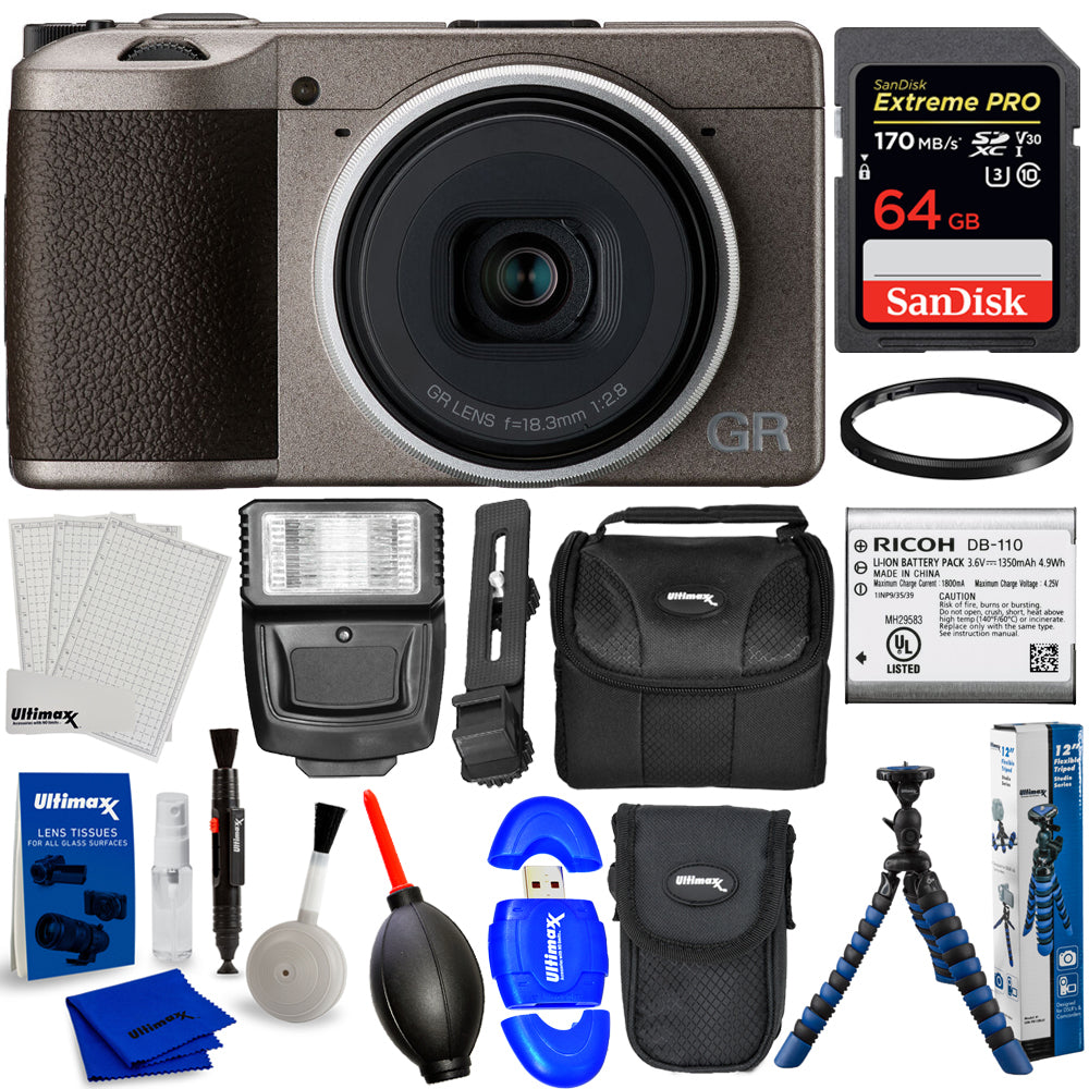 Ricoh GR III Diary Edition Digital Camera 01249 - 10PC Accessory Bundle