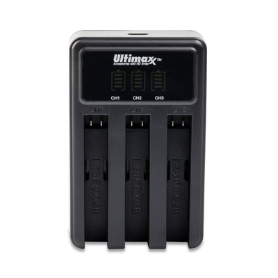 Ultimaxx Triple 3-Channel Charger Station for Insta360 One X2 with LED Display Ultimaxx