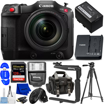 Canon EOS C70 Cinema Camera Kit with RF 24-70mm f/2.8 Lens - 12PC Accessory Kit