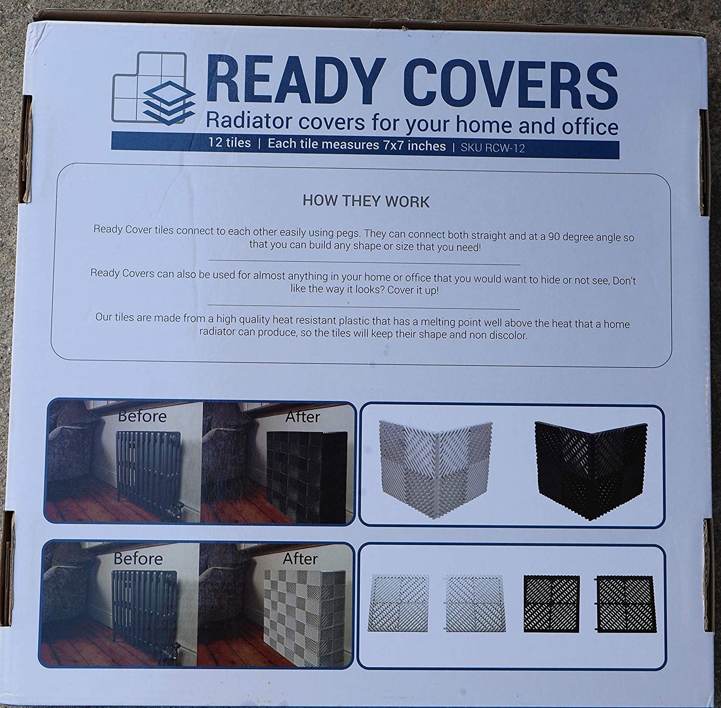 Ready Covers Radiator Cover (CHARCOAL - 48 Tiles, 250 Pegs)