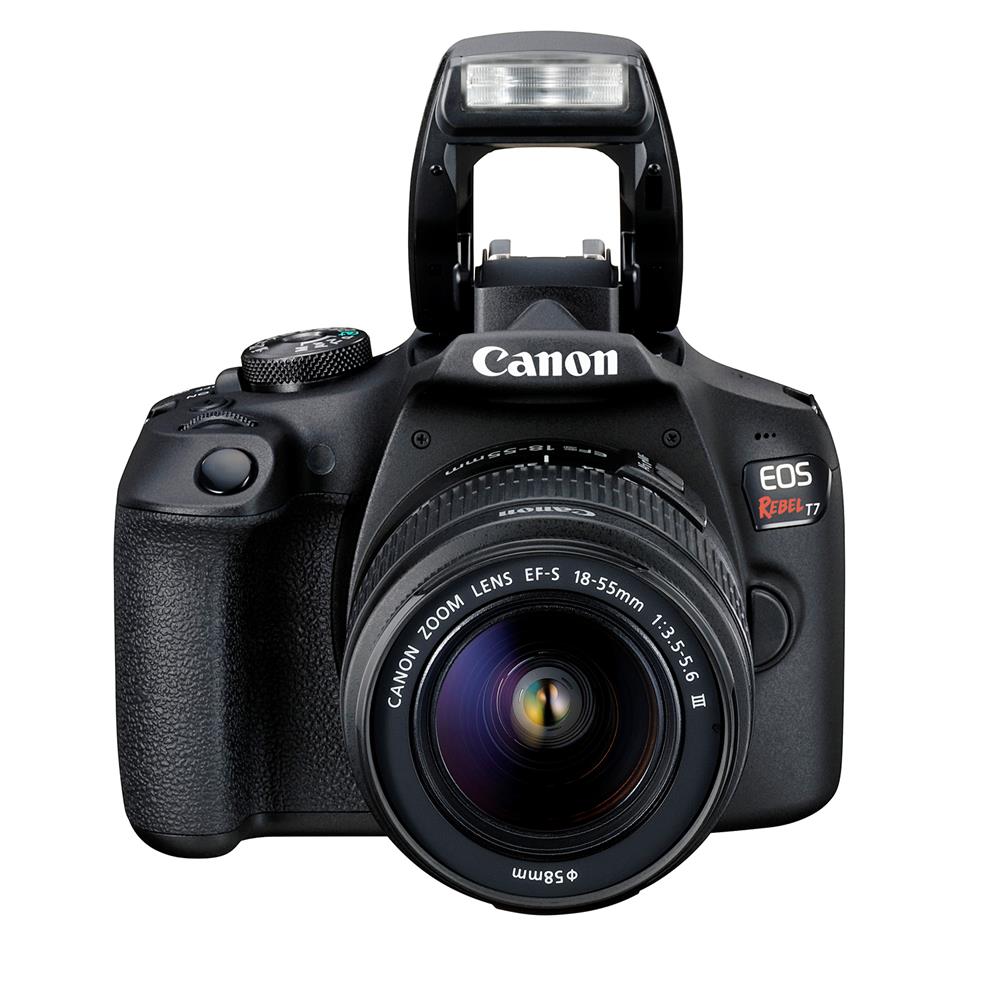 Objectif Canon EOS Rebel T7 18-55 mm III + BATTERIE EXT + 64 Go + Flash