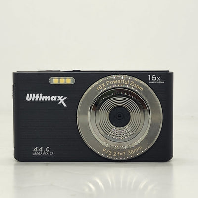 Appareil photo compact numérique Ultimaxx 44 MP avec zoom numérique 16x avec carte de 32 Go