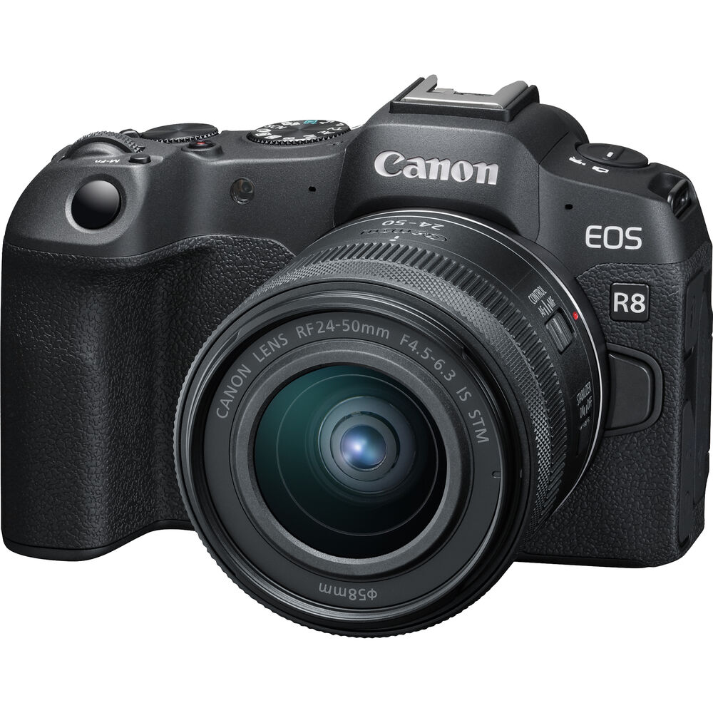 Appareil photo sans miroir Canon EOS R8 avec objectif RF 24-50 mm IS STM - Kit d'accessoires 7 pièces
