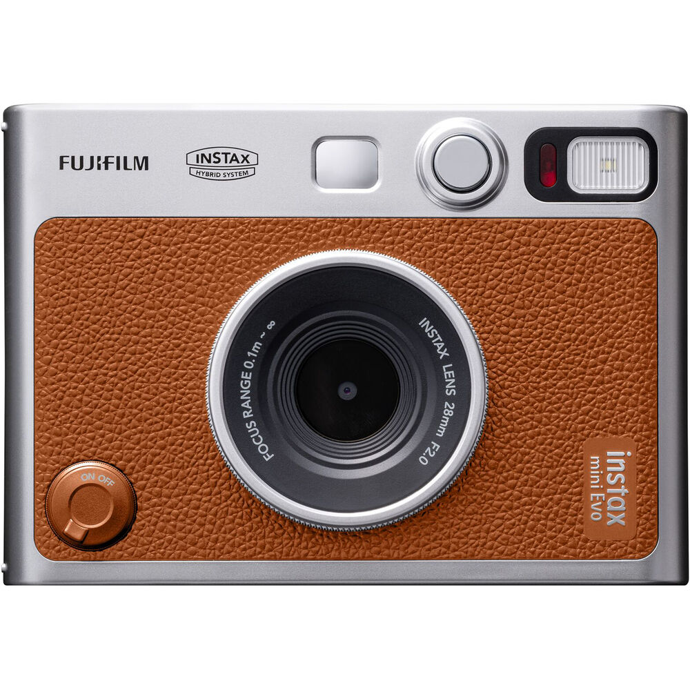 FUJIFILM INSTAX MINI EVO Hybrid Instant Camera (Brown) 16812534 - 7PC Bundle Fujifilm