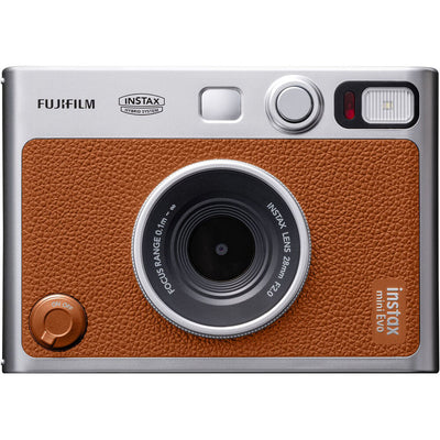 FUJIFILM INSTAX MINI EVO Hybrid Instant Camera (Brown) 16812534 - 7PC Bundle Fujifilm