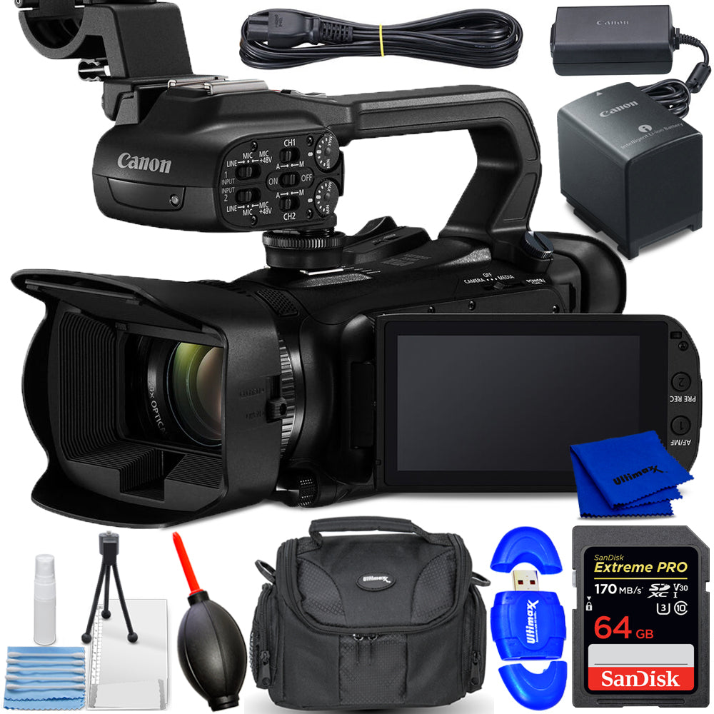 Canon XA65 Professional UHD 4K Camcorder PAL 5732C002 - 7PC Accessory Bundle Canon