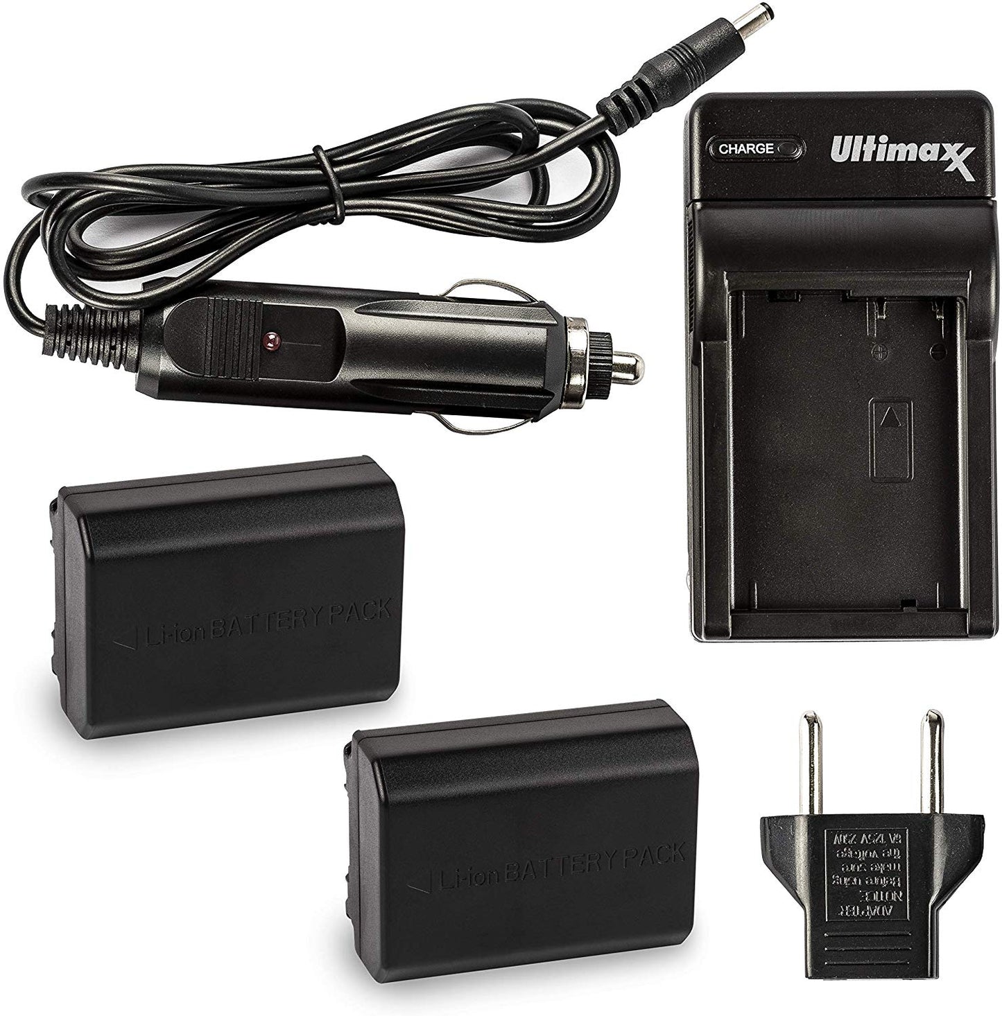 Chargeur de voyage ULTIMAXX + 2x batteries de remplacement pour Sony FZ100 - 2500 mah