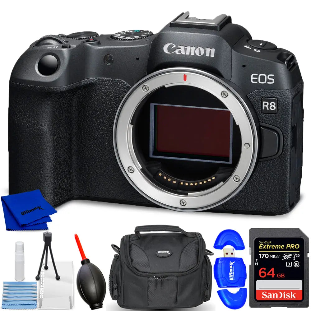 Canon EOS R8 Mirrorless Camera 5803C002 - 7PC Accessory Bundle Canon