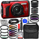 OM SYSTEM Tough TG-7 Digital Camera (Red) V110030RU000 - 12PC Accessory Bundle OM System