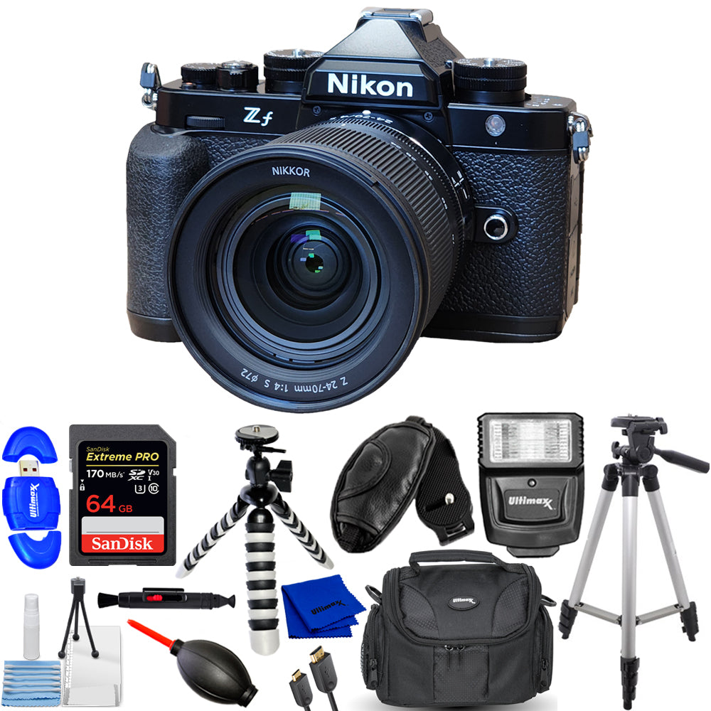 Nikon Zf Mirrorless Camera with 24-70mm f/4 Lens 1772 - 12PC Accessory Bundle