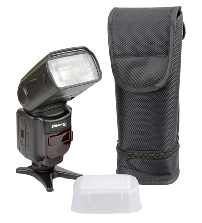 ULTIMAXX TTL Dedicated Slave Flash with LCD Swivel/Bounce & Case for Canon