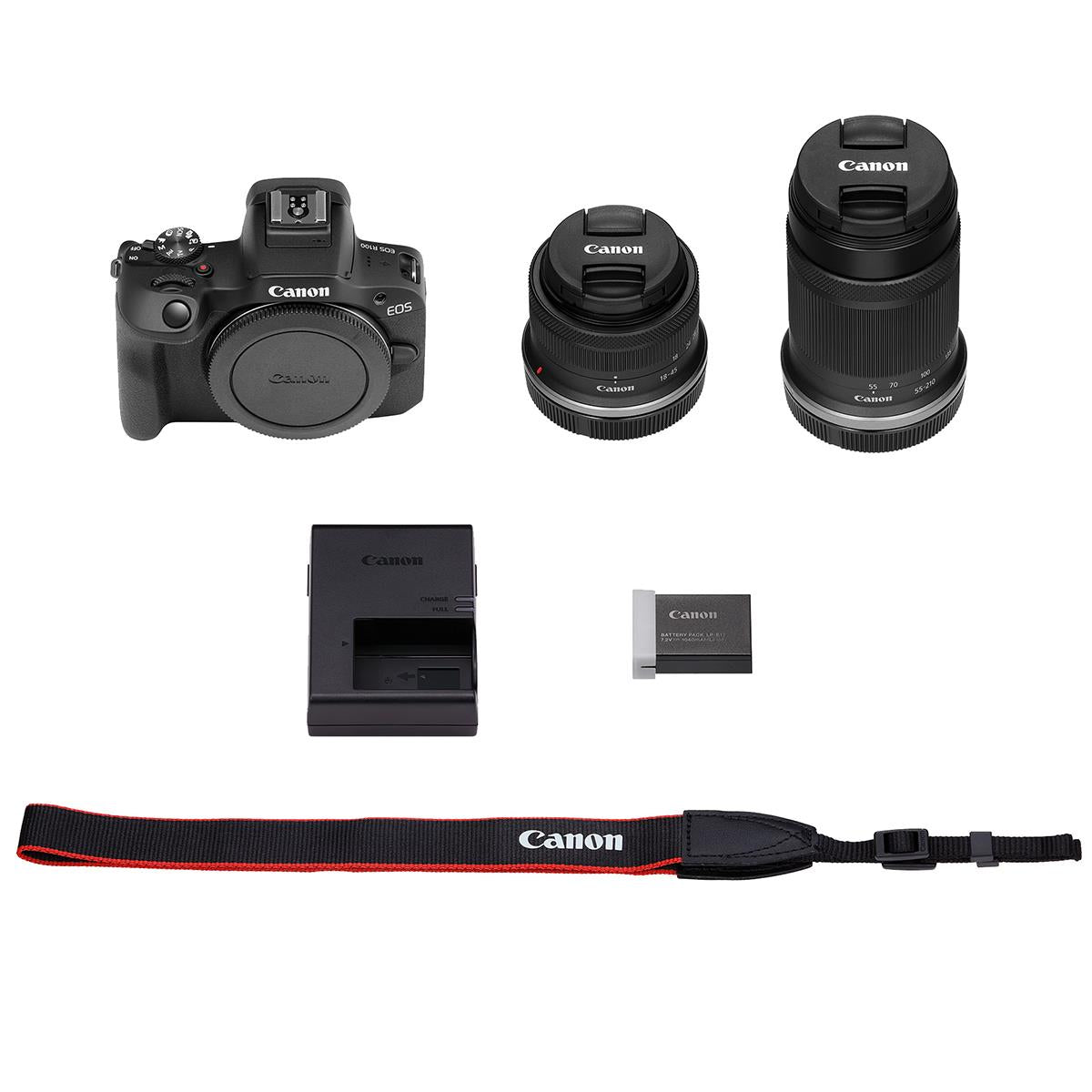 Appareil photo sans miroir Canon EOS R100 avec objectifs 18-45 mm et 55-210 mm