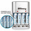 4 piles rechargeables AA NiMH 3150 mAh ultra haute capacité avec chargeur