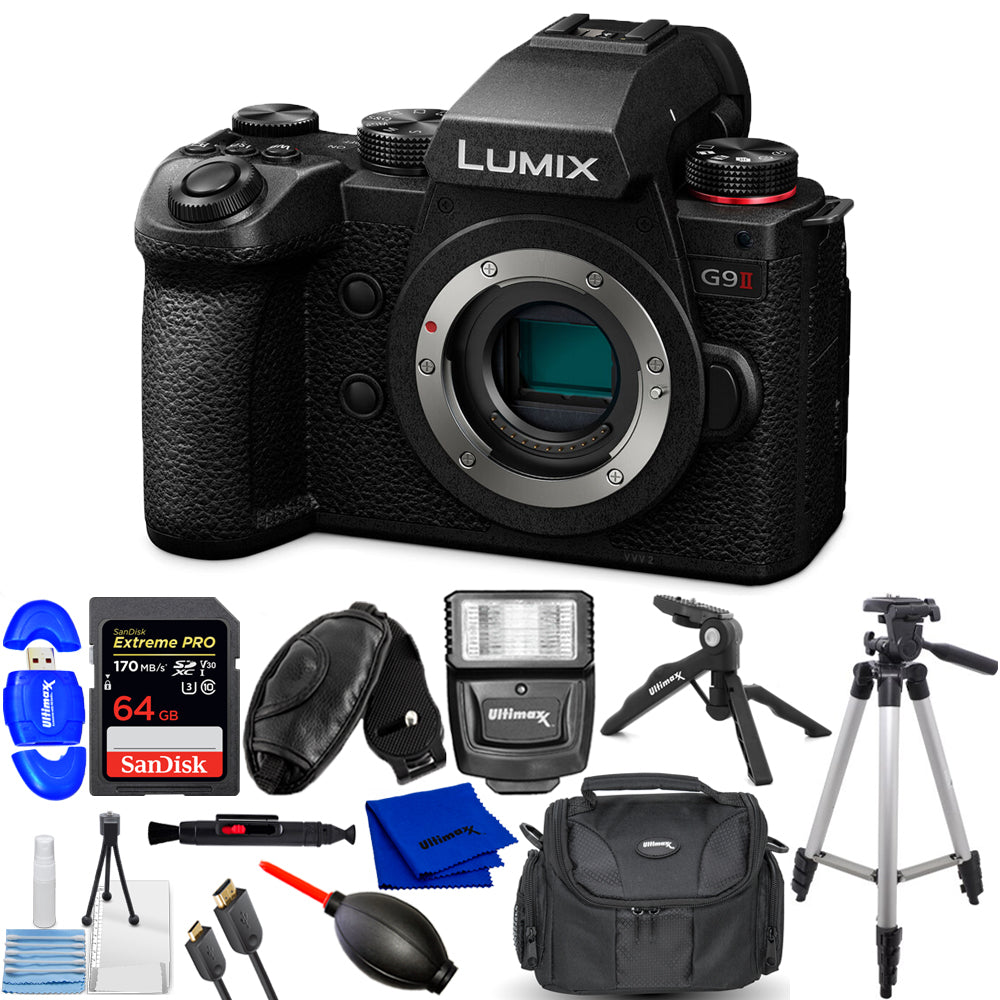 Panasonic Lumix G9 II Mirrorless Camera (Body) DC-G9M2BODY - 12PC Accessory Kit