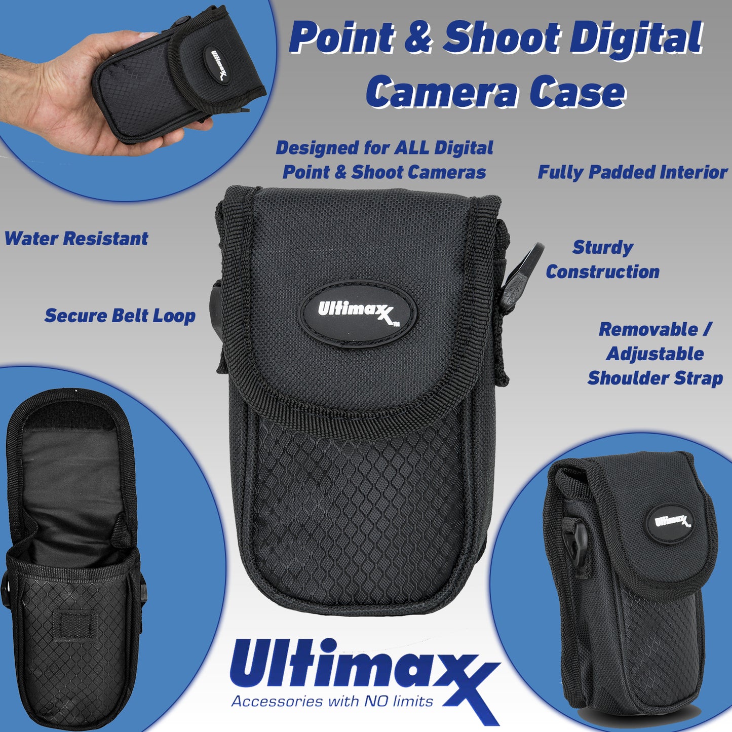 ULTIMAXX Point and Shoot appareil photo numérique DSLR sac étui pochette