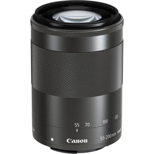 Canon EF-M 55-200mm f/4.5-6.3 IS STM Lens (Black) White Box