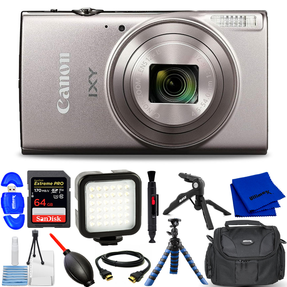 Canon Compact Digital Camera IXY650 (Silver) IXY650SL - 12PC Accessory Bundle