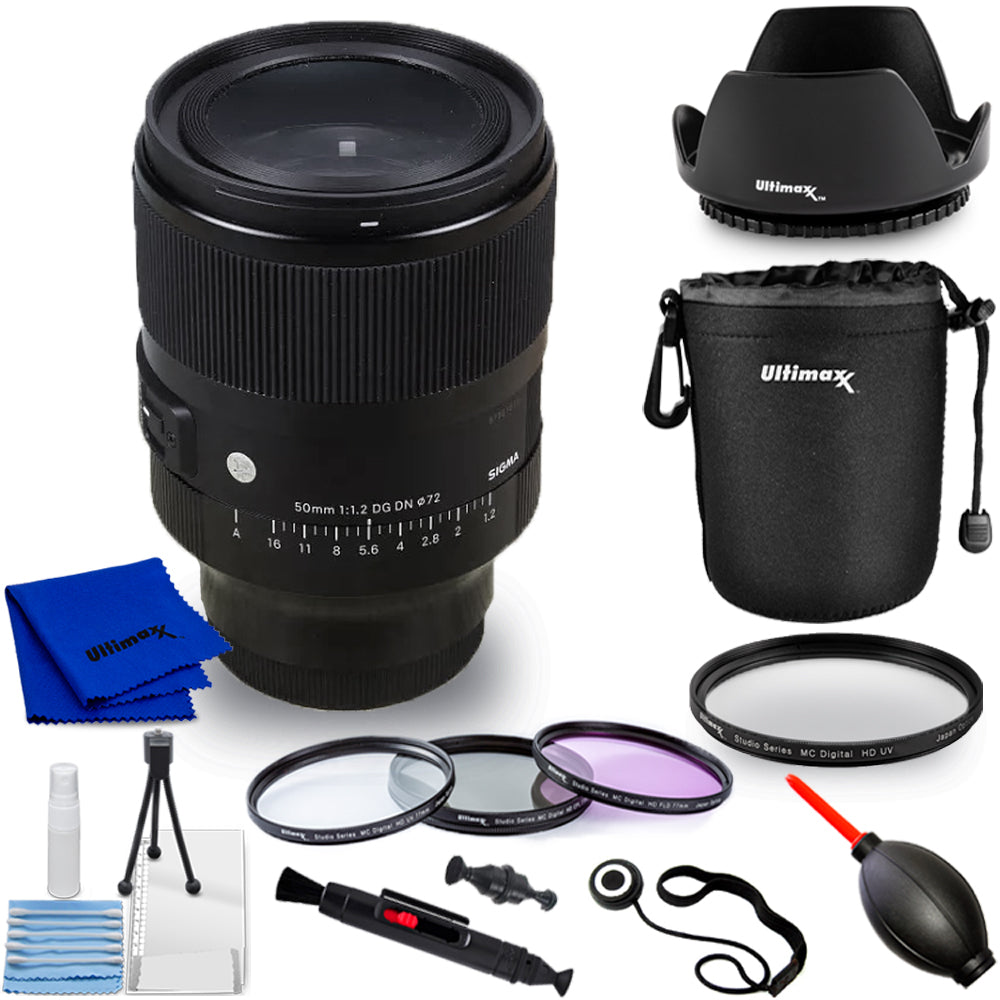 Sigma 50mm f/1.2 DG DN Art Lens (Sony E) 316965 - 10PC Accessory Bundle