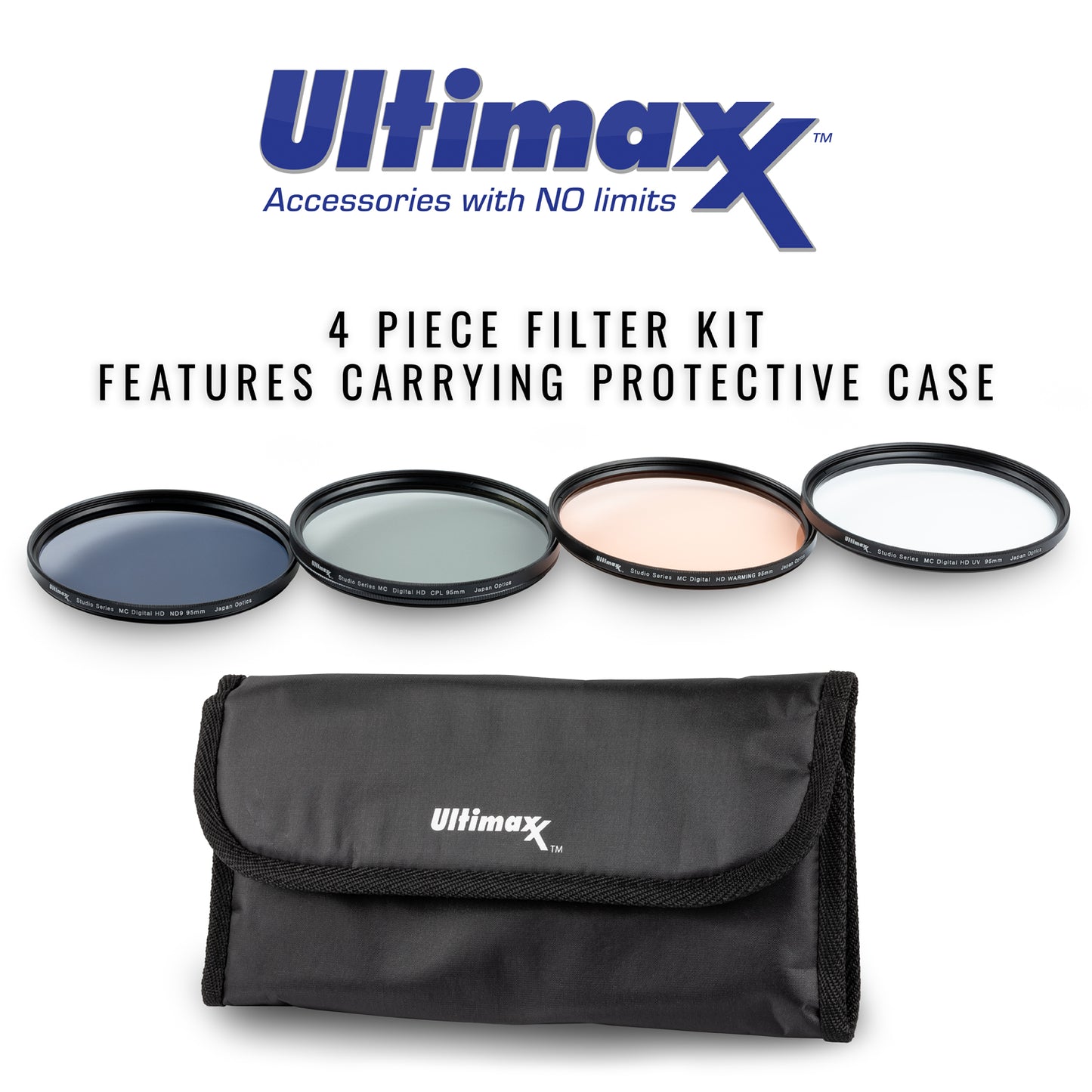 ULTIMAXX Kit de filtres HD multicouches 105 mm, 4 pièces, 105 mm (UV, CPL, réchauffement, FLD)