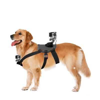 Harnais réglable pour animaux de compagnie, sangle de montage arrière pour GoPro HERO9 8 7 6 5 + 2 crochets en J