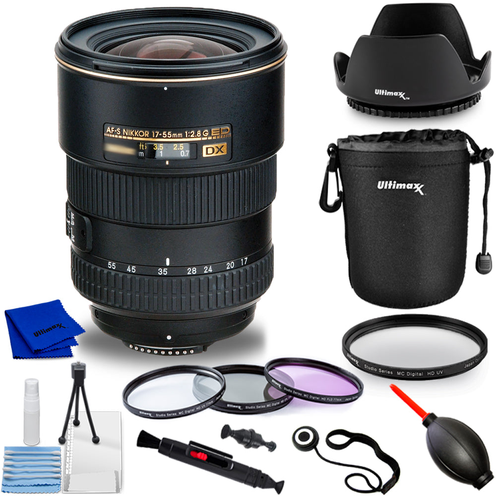 Nikon AF-S DX Zoom-NIKKOR 17-55mm f/2.8G IF-ED Lens 2147 - 10PC Accessory Kit